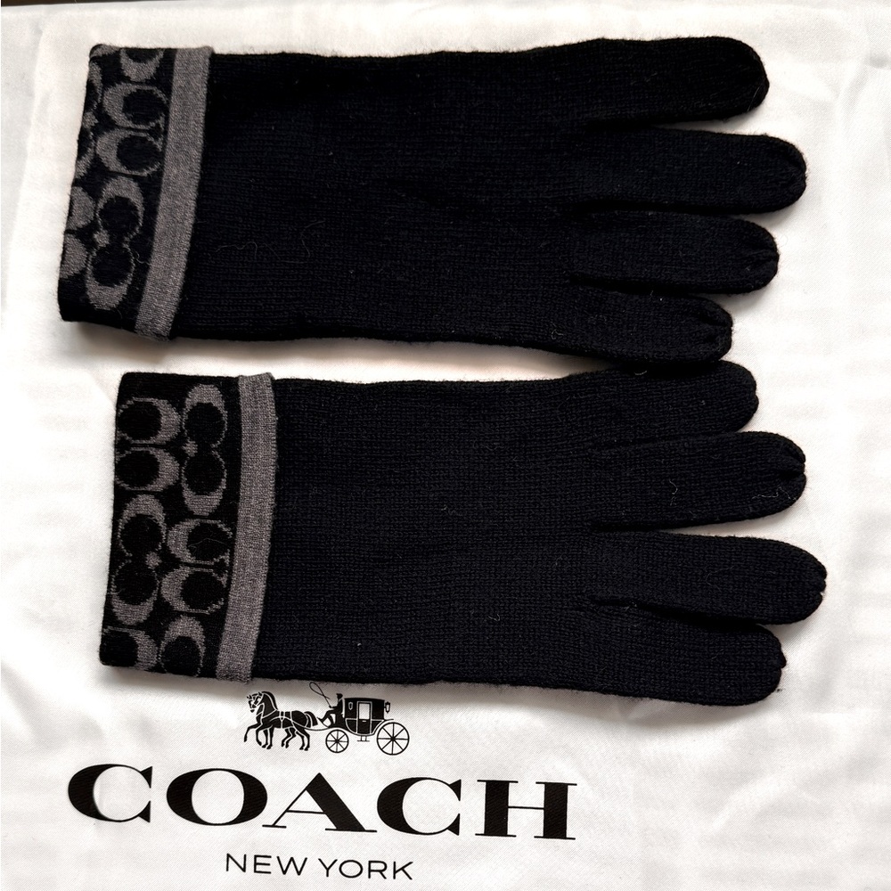 COACH Signature Merino Wool Gloves